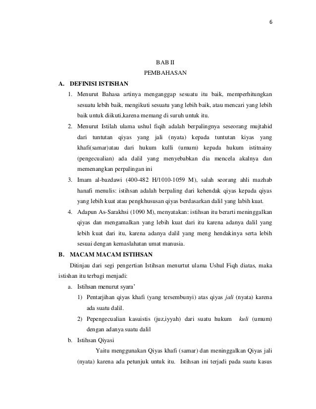 Makalah Ushul Fiqh Istihsan
