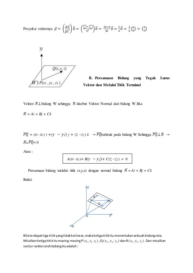 Proyeksi Skalar Dan Vektor Ortogonal 2 Vektor
