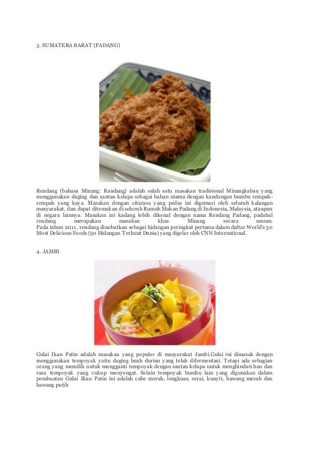 Makanan khas 11 provinsi di indonesia