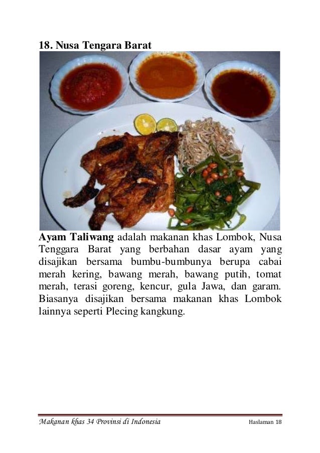  Makanan  khas  34 provinsi di indonesia