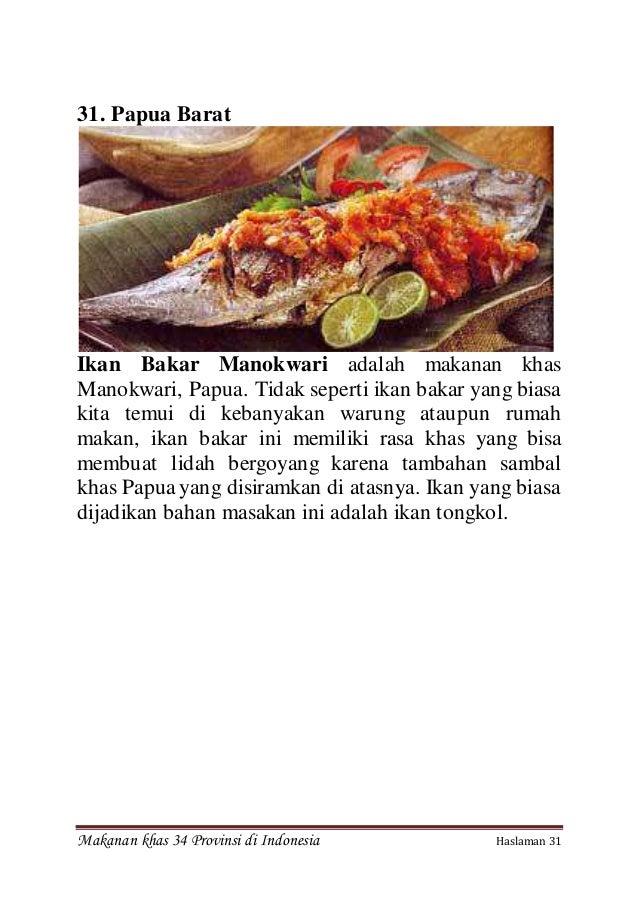 Makanan khas 34 provinsi di indonesia