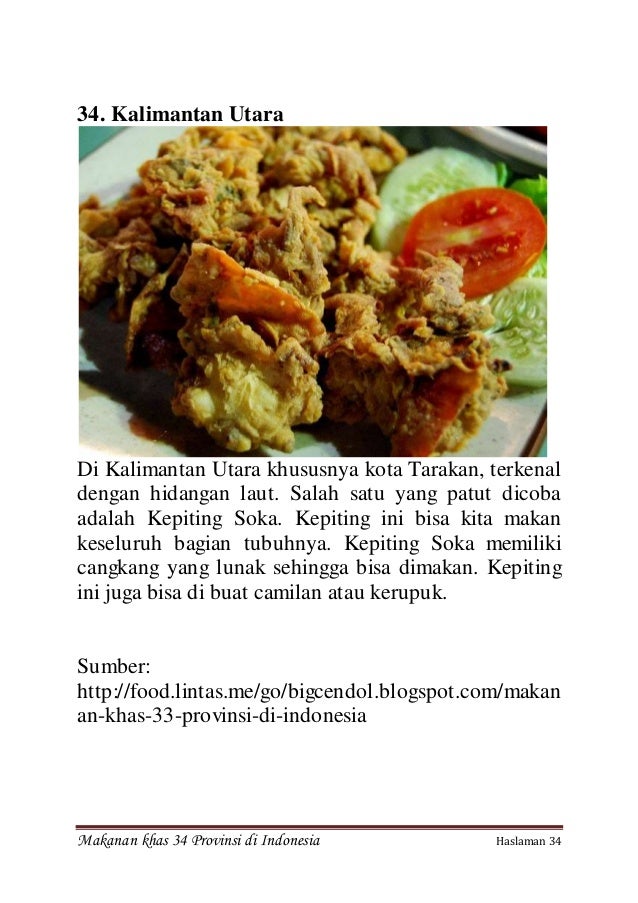 Makanan khas 34 provinsi di indonesia