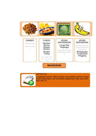 SUMBER                    FUNGSI                  KESAN                       KESAN
...................         Memberi   ...