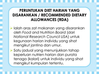 Tabel Rda Makanan rda | PPTX