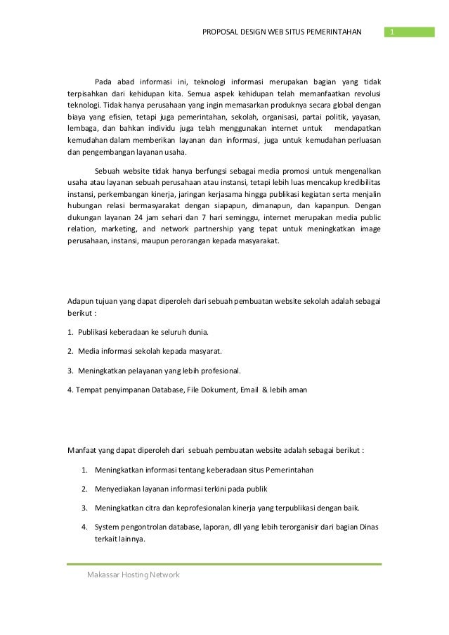 Kumpulan Proposal Gratis Contoh Proposal Pembuatan Website Desa