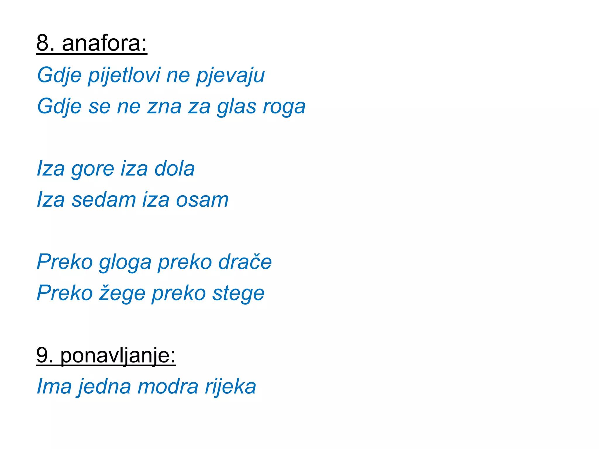 Mak dizdar, Modra rijeka | PPTX