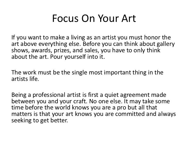 How To Make A Living As An Artist