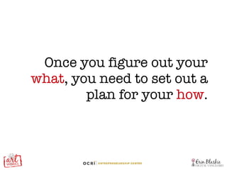 Once you figure out your  what , you need to set out a plan for your  how . 