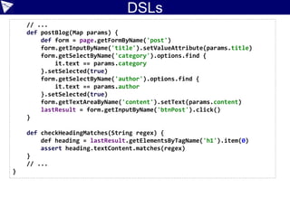 ©paulk_asert2006-2017
Looking at testing utilities
Unit AcceptanceIntegration
Utilities
Tests
Test Runner/Framework Driver
Testing DSL
 