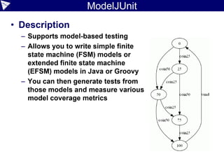 GPars
Library classes and DSL allowing
you to handle tasks concurrently:
• Data Parallelism map, filter, reduce functionality
in parallel with parallel array support
• Asynchronous functions extend the Java
executor services to enable multi-threaded
closure processing
• Dataflow Concurrency supports natural
shared-memory concurrency model, using
single-assignment variables
• Actors provide Erlang/Scala-like actors
including "remote" actors on other machines
• Safe Agents provide a non-blocking mt-safe
reference to mutable state; like "agents" in Clojure 89
 