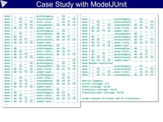 Case Study with Constraint Programming
//@Grab('org.choco-solver:choco-solver:4.0.4')
import org.chocosolver.solver.Model
def m = new Model()
daysOfWeek = ["Sunday", "Monday", "Tuesday", "Wednesday",
"Thursday", "Friday", "Saturday"]
def (SUN, MON, TUE, WED, THU, FRI, SAT) = 0..6
def bart = m.intVar('Bart', 0, 6)
def homer = m.intVar('Homer', 0, 6)
def marge = m.intVar('Marge', 0, 6)
def lisa = m.intVar('Lisa', 0, 6)
def maggie = m.intVar('Maggie', 0, 6)
def authors = [bart, homer, marge, lisa, maggie]
//…
 