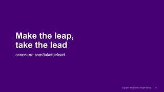 Copyright © 2021 Accenture. All rights reserved.
Make the leap,
take the lead
accenture.com/takethelead
15
 