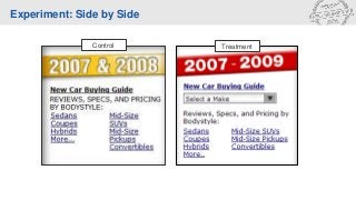 Experiment: Side by Side
Control Treatment
 