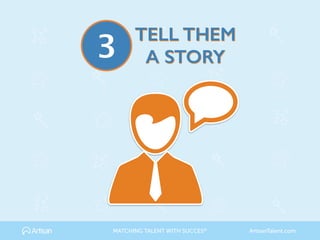 TELL THEM
A STORY3
MATCHING TALENT WITH SUCCES® ArtisanTalent.com
 