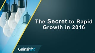 3
The Secret to Rapid
Growth in 2016
 