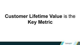 Customer Lifetime Value is the
Key Metric
 