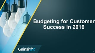 45
Budgeting for Customer
Success in 2016
 