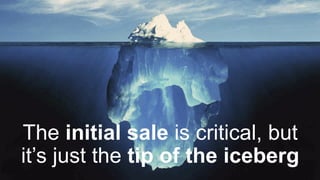 The initial sale is critical, but
it’s just the tip of the iceberg
 