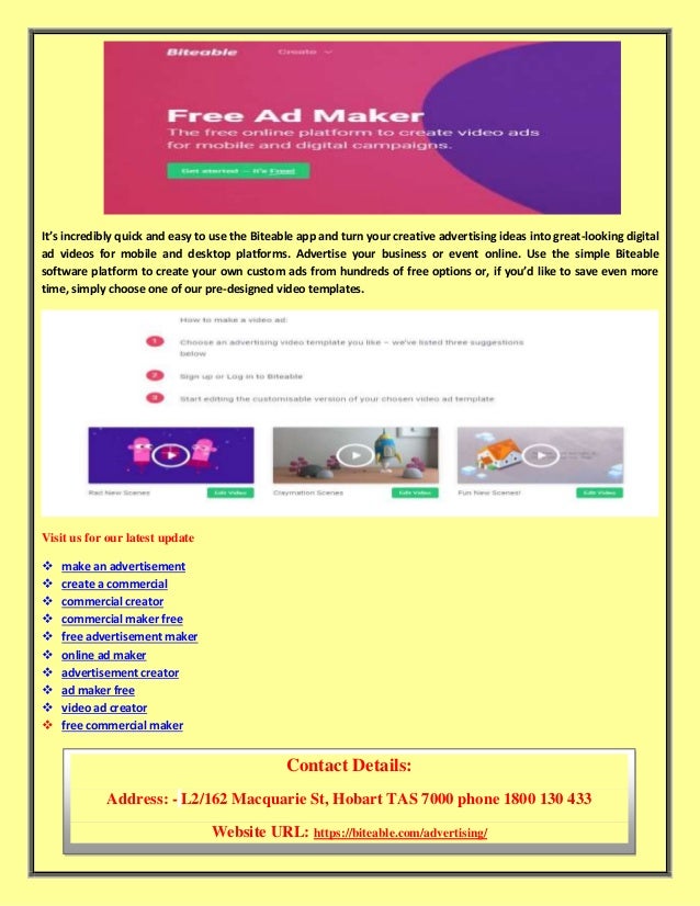 make an advertisement create a commercial advertisement make a free ad