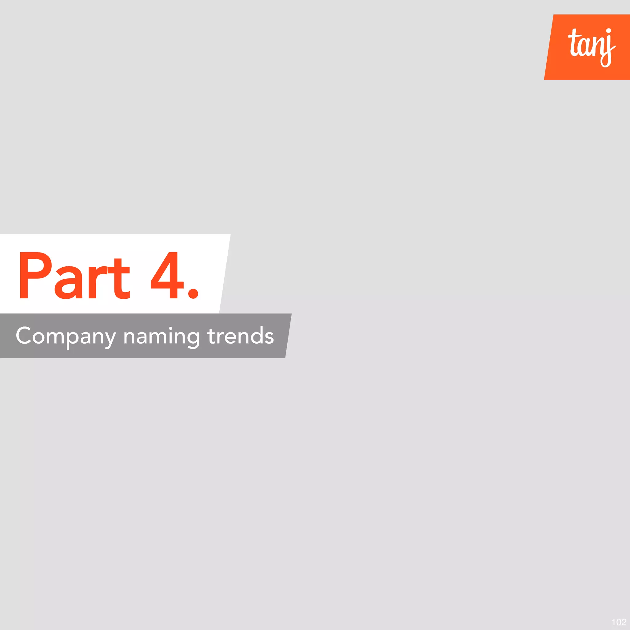 Part 4.
Company naming trends
102
 