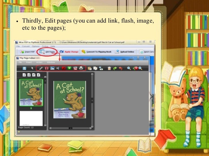 Make a page flip book of cartoon