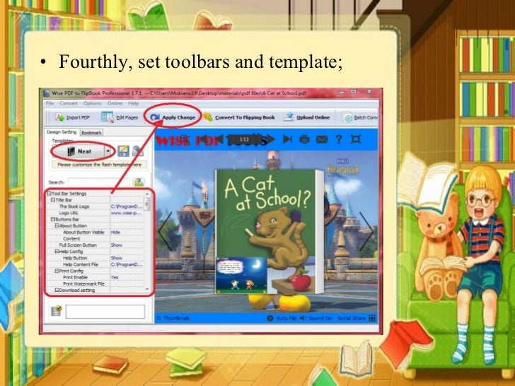 Make a page flip book of cartoon