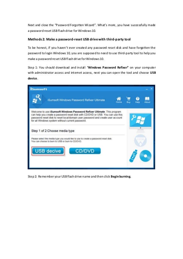 How to Make a Password Reset USB Flash Drive for Windows 10