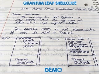 NETSQUARE (c) SAUMIL SHAH#HITB2018PEKDEMO
QUANTUM LEAP SHELLCODE
 