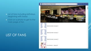 

List of fans including birthdays,
beginning with today



Click on a photo to get to the
main page of fan

LIST OF FAN...