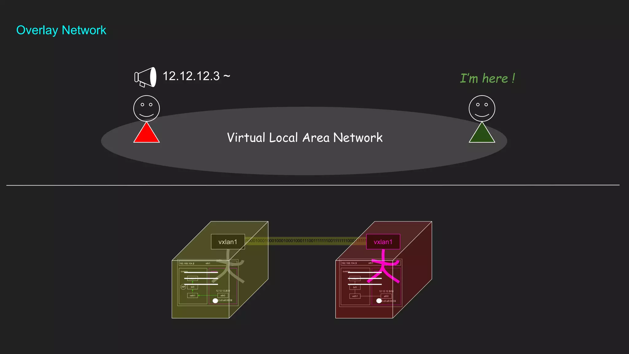 Overlay Network
Virtual Local Area Network
12.12.12.3 ~ I’m here !
 