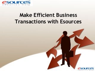Make Efficient Business
Transactions with Esources
 
