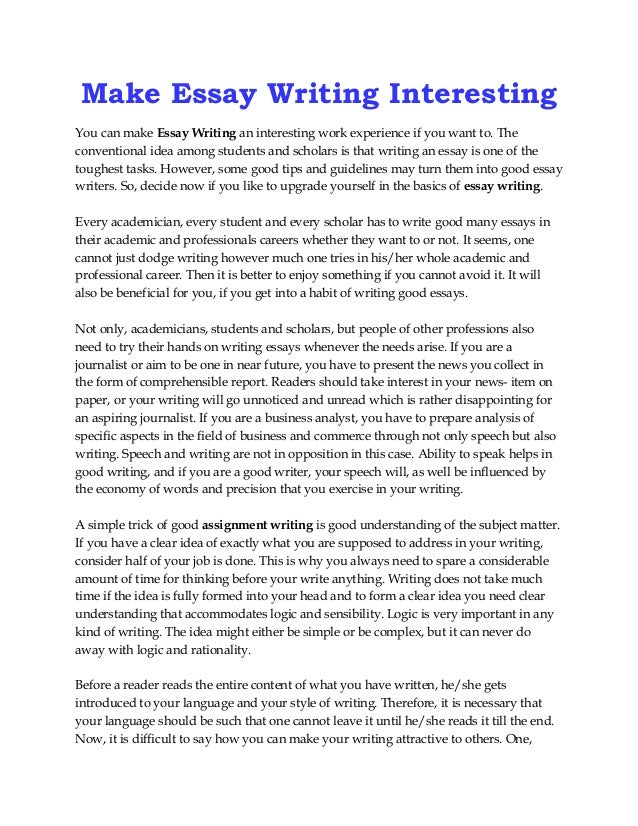 Make essay writing interesting