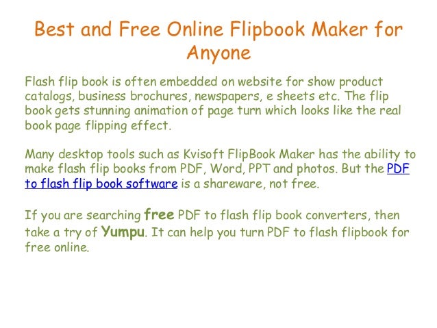 make flash flip book from pdf for free