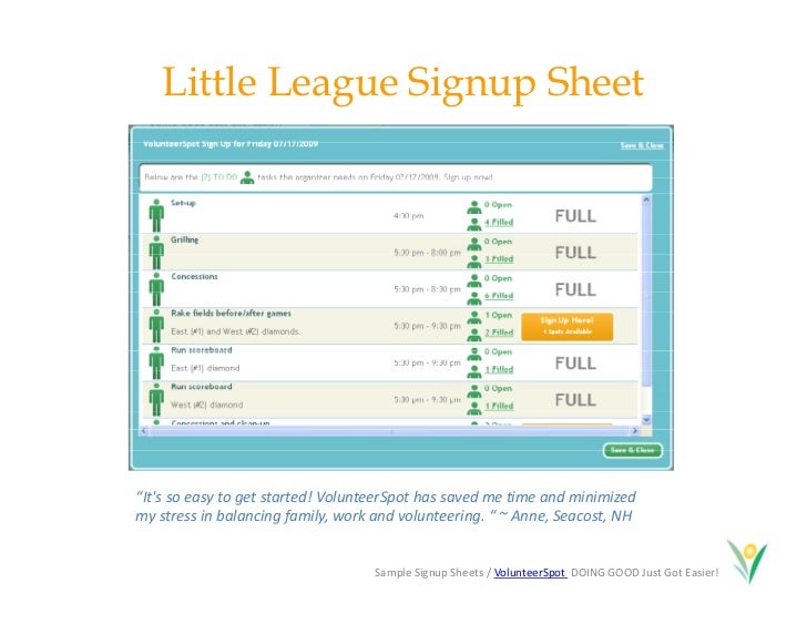 make free and easy online calendar sign up sheets