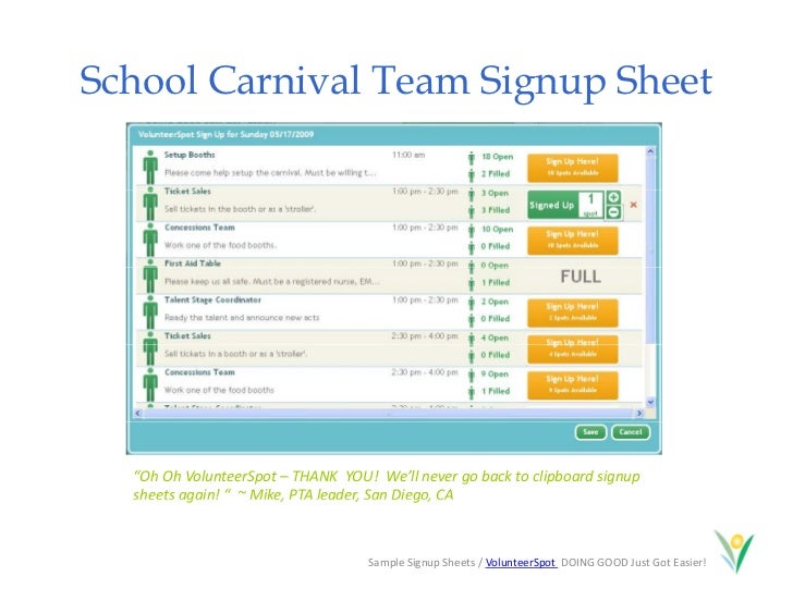 online signup sheets