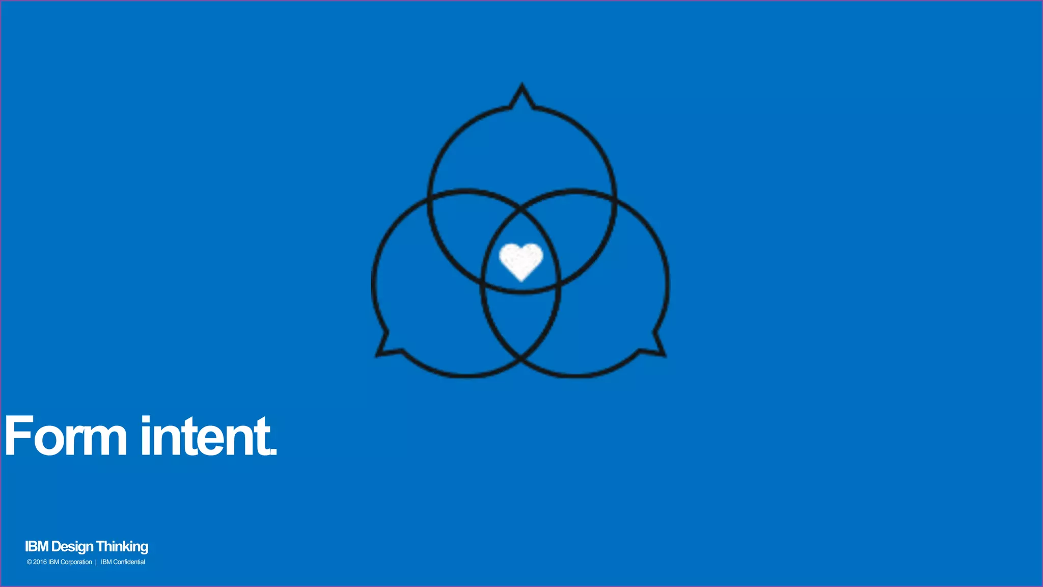 Form intent.
IBMDesignThinking
© 2016 IBM Corporation | IBM Confidential
 