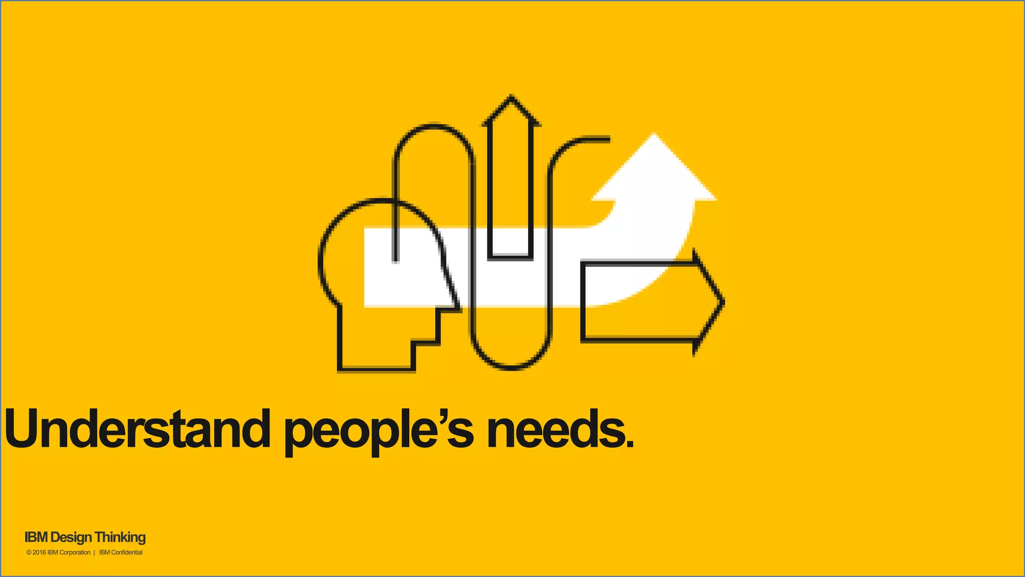 Understand people’s needs.
IBMDesignThinking
© 2016 IBM Corporation | IBM Confidential
 