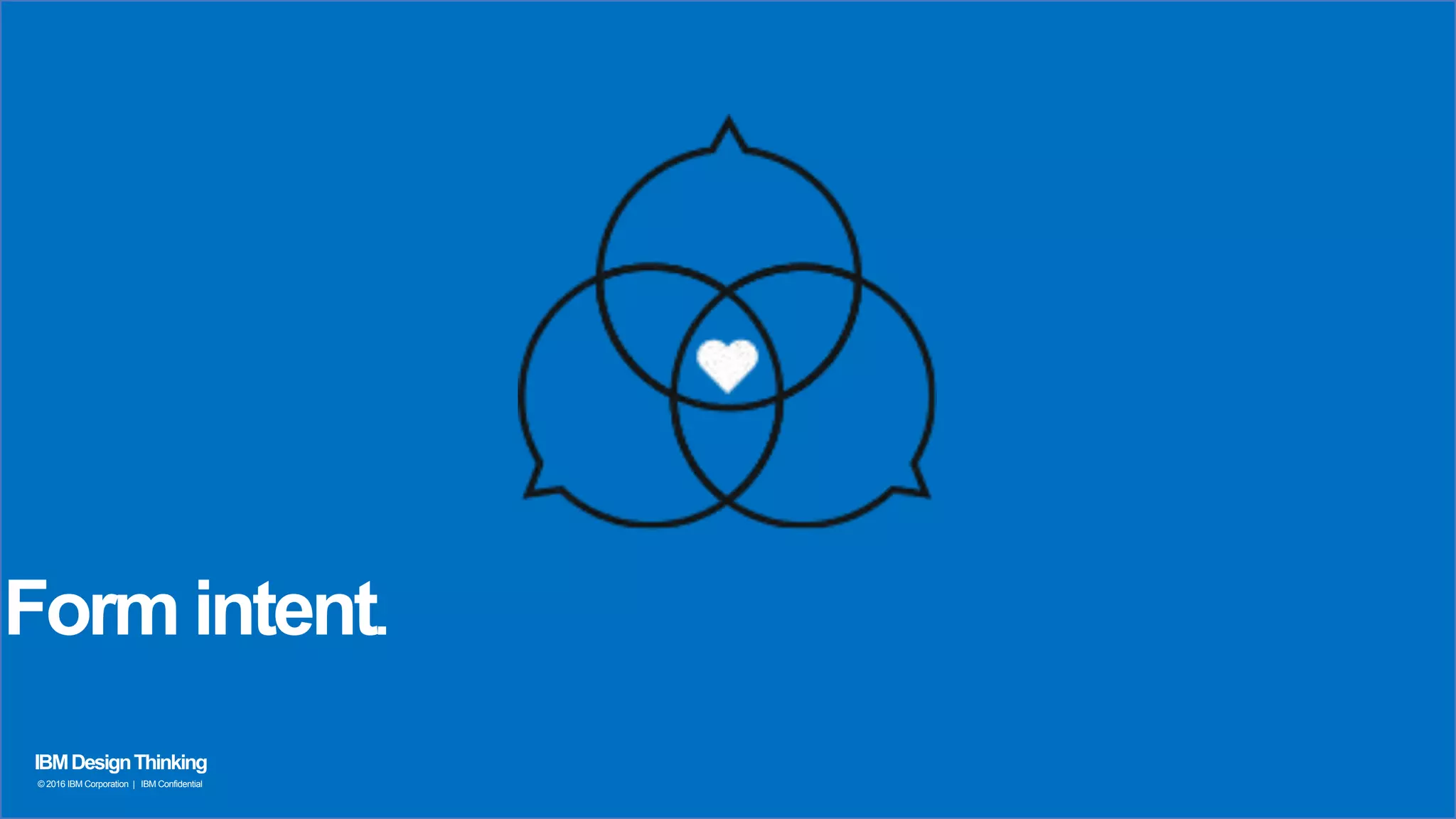 Form intent.
IBMDesignThinking
© 2016 IBM Corporation | IBM Confidential
 