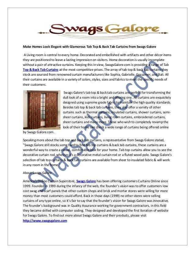 Make Homes Look Elegant With Glamorous Tab Top Amp Back Tab Curtain