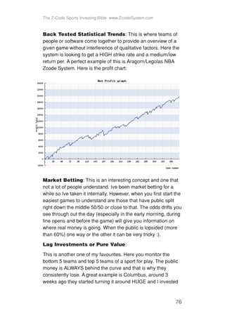 The Z-Code Sports Investing Bible www.ZcodeSystem.com
76
Back Tested Statistical Trends: This is where teams of
people or ...