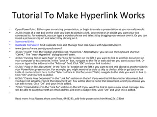Make hyperlink | PPT