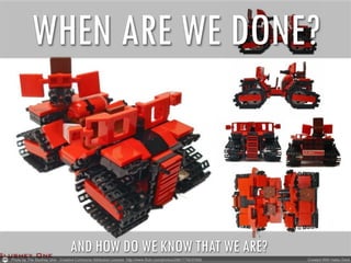 WHEN ARE WE DONE?

AND HOW DO WE KNOW THAT WE ARE?

 