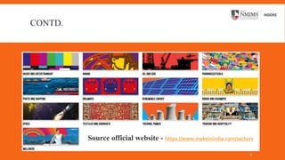 CONTD.
Source official website - https://www.makeinindia.com/sectors
9
 