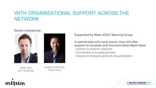 WITH ORGANIZATIONAL SUPPORT ACROSS THE
NETWORK
 