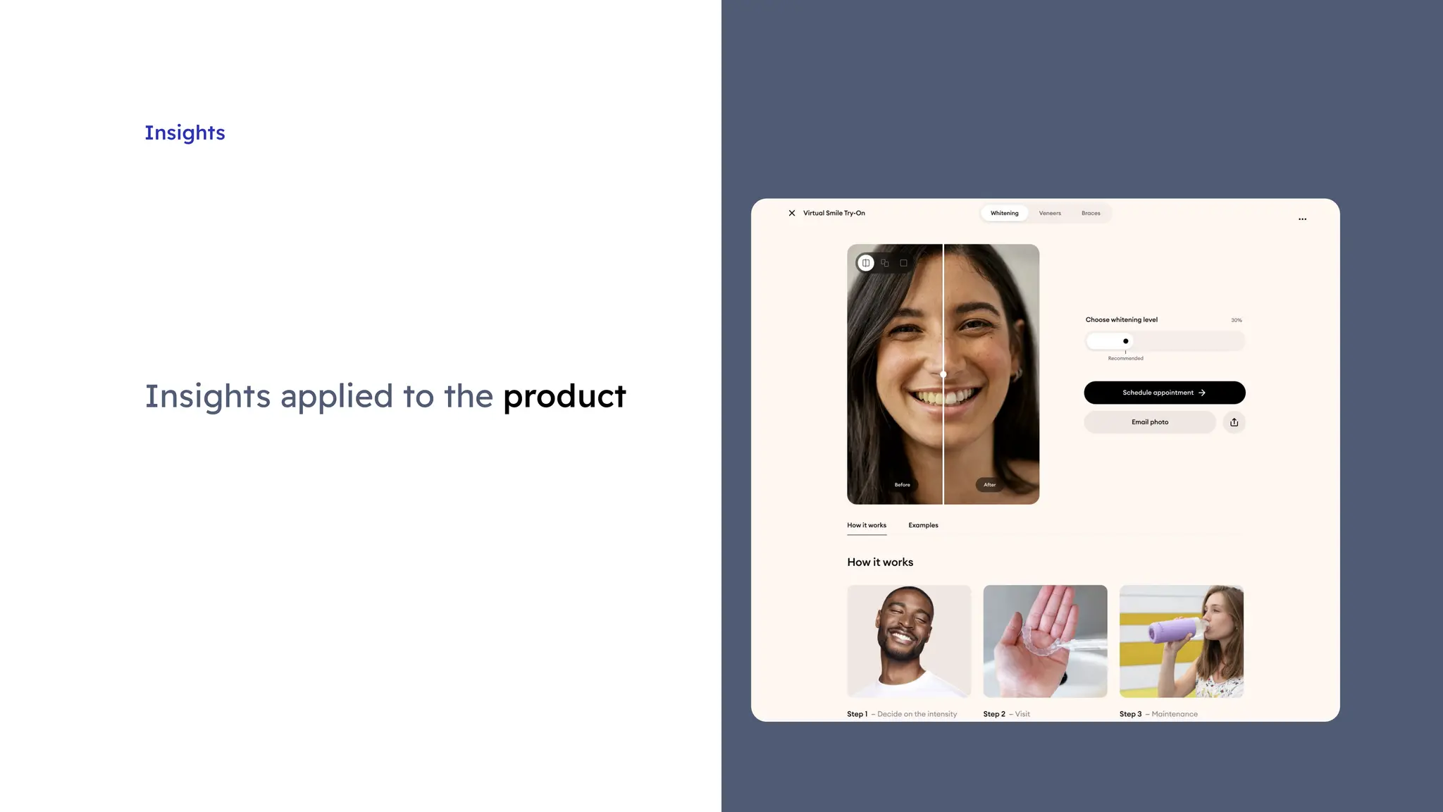 Insights
Insights applied to the product
 