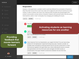 Activating students as learning
resources for one another
Providing
feedback that
moves learners
forward
 