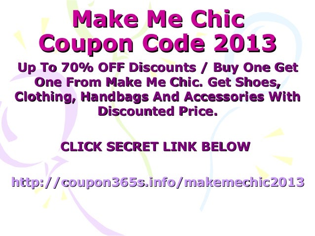 make me chic coupons march 2013 70 off coupon code march