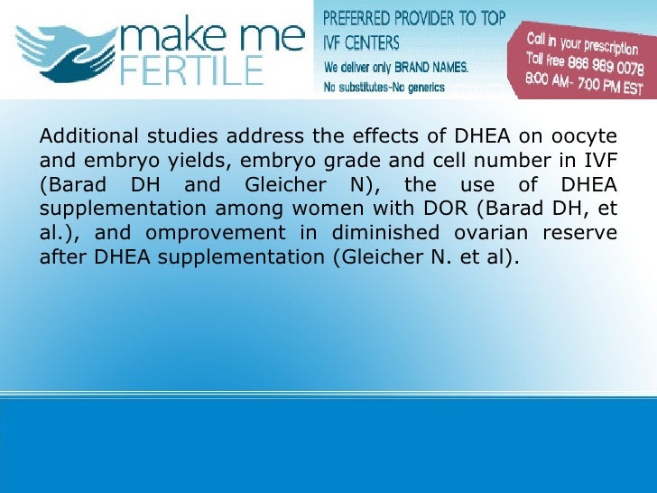 Pure DHEA Supplementation For Fertility Treatment