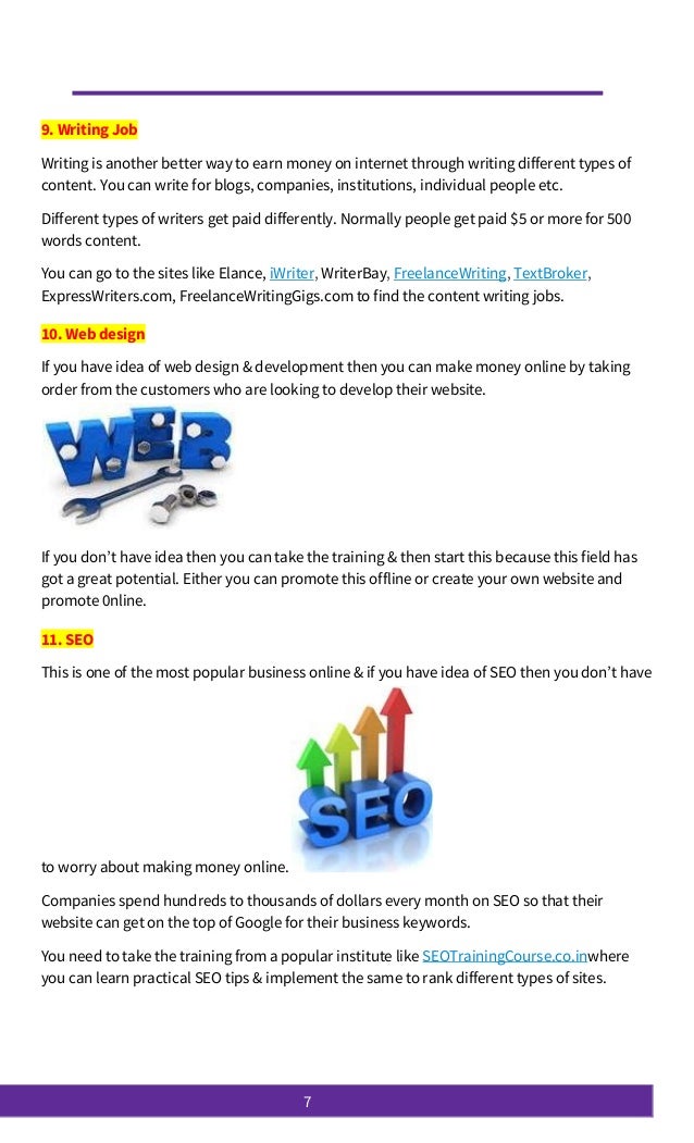 Fast Make Money Online - 7 9 writing job writing is another better way to earn money