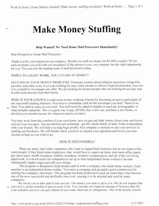 Make money stufﬁng copypasteads.com